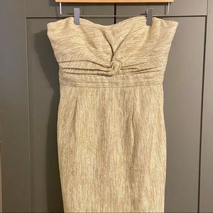 SALE! Tibi | Gold Strapless Dress | Size 10